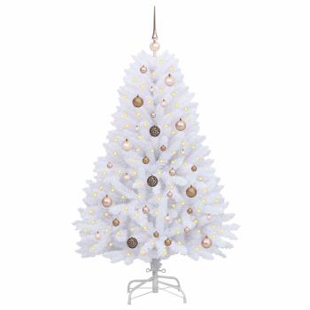 Künstlicher Weihnachtsbaum Weiß 80 x 80 x 150 cm PVC und Metall