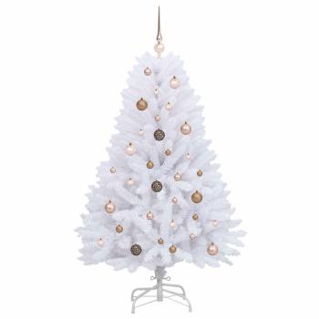Künstlicher Weihnachtsbaum Weiß 80 x 80 x 150 cm PVC und Metall