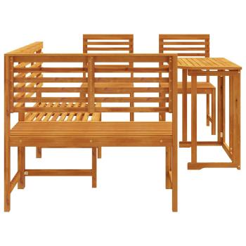 Gartenbänke Set 4 pcs Braun Akazie Massivholz