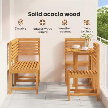 Garten Bistro Set 5 pcs Braun Massivholz Akazie