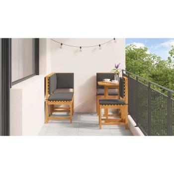 Garten Bistro Set 4 pcs Braun Massivholz Akazie