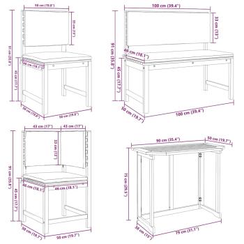 Garten Bistro Set 4 pcs Braun Massivholz Akazie