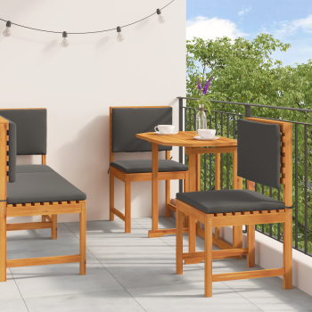 Garten Bistro Set 4 pcs Braun Massivholz Akazie
