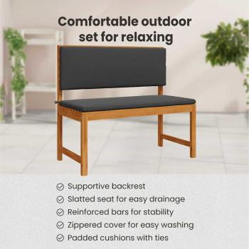 Garten Bistro Set 4 pcs Braun Massivholz Akazie