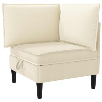 Wohnzimmergarnitur 5 stk. Creme Stoff