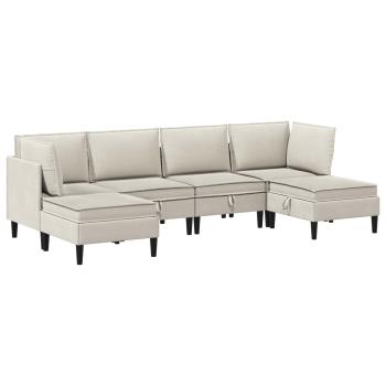 Wohnzimmergarnitur 6 stk. 6-Sitzer Hafer 280 x 140 x 82 cm