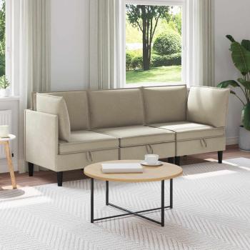 ARDEBO.de - Wohnzimmergarnitur 3 stk. Sand Stoff