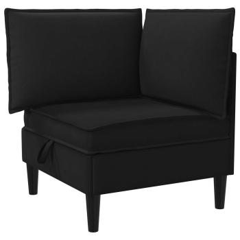 Wohnzimmergarnitur 4 stk. Schwarz Stoff