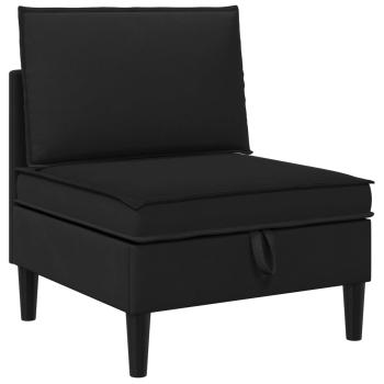 Wohnzimmergarnitur 4 stk. Schwarz Stoff