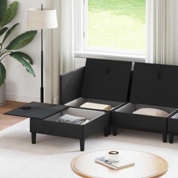 Wohnzimmergarnitur 5 stk. 5-Sitzer Schwarz 280 x 140 x 82 cm