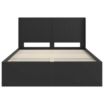 Bettgestell mit Stauraum und Kopfteil Schwarz 120 x 200 cm