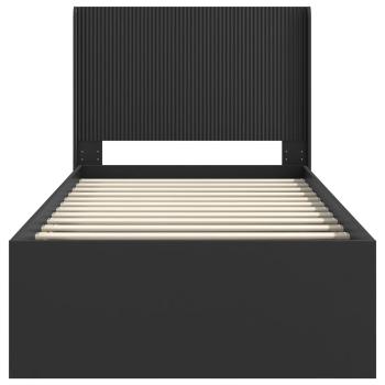 Bettgestell mit Stauraum und Kopfteil Schwarz 100 x 200 cm