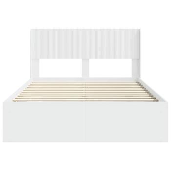 Bettgestell mit Stauraum und Kopfteil Weiß 120 x 200 cm