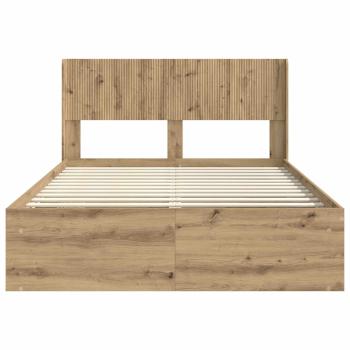 Bettgestell mit Stauraum und Kopfteil Artisan-Eiche