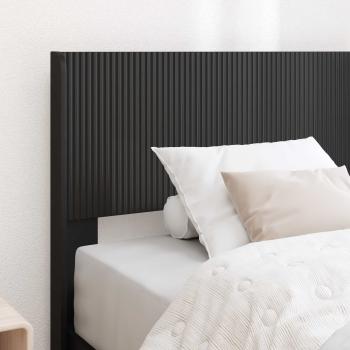 Bettgestell mit Stauraum und Kopfteil Schwarz 100 x 200 cm
