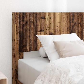 Bettgestell mit Stauraum und Kopfteil Altholz 90 x 190 cm