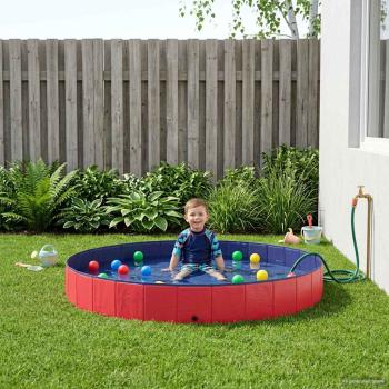 ARDEBO.de - Kinder Schwimmbecken Ø300 x 38 cm Rund für Kind für Rot