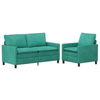 Sofa Set 2 stk. Türkis Samt