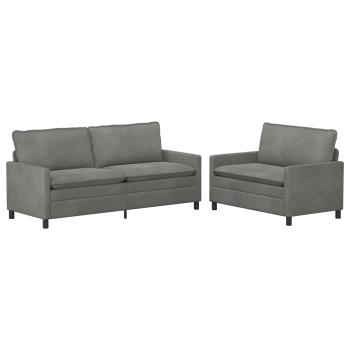 Sofa Set 2 stk. Dunkelgrau Samt