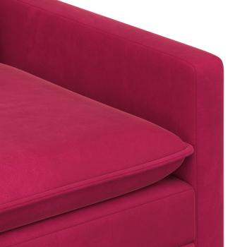 Sofa Set 2 stk. Weinrot Samt