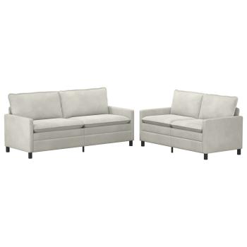Sofa Set 2 stk. Creme Samt