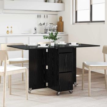 ARDEBO.de - Esstisch 140 x 80 x 77 cm Holzwerkstoff Schwarze Eiche