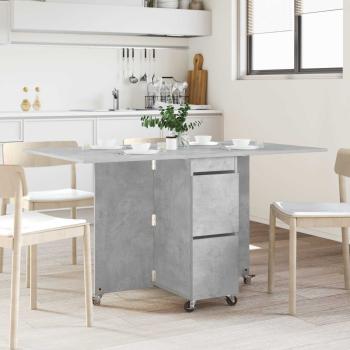 ARDEBO.de - Esstisch 140 x 80 x 77 cm Holzwerkstoff Betongrau Rechtwinklig