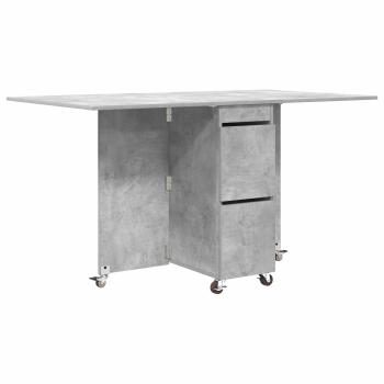 Esstisch 140 x 80 x 77 cm Holzwerkstoff Betongrau Rechtwinklig