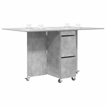 Esstisch 140 x 80 x 77 cm Holzwerkstoff Betongrau Rechtwinklig