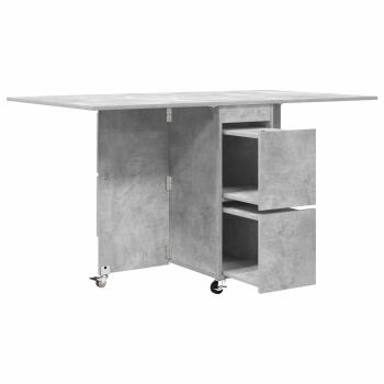 Esstisch 140 x 80 x 77 cm Holzwerkstoff Betongrau Rechtwinklig