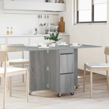 ARDEBO.de - Esstisch 140 x 80 x 77 cm Holzwerkstoff Grau Sonoma