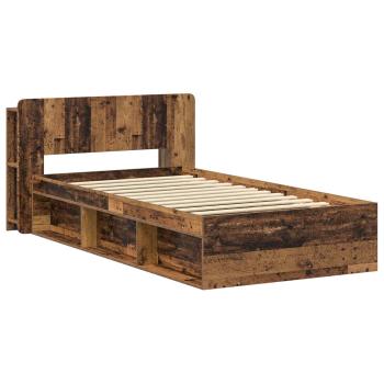 Bettgestell mit Stauraum Altholz 75 x 190 cm Holzwerkstoff