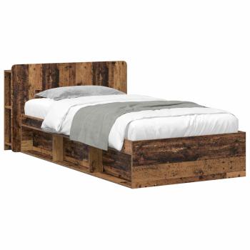 Bettgestell mit Stauraum Altholz 90 x 190 cm Holzwerkstoff