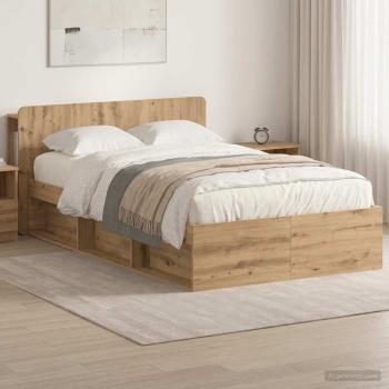 ARDEBO.de - Bettgestell mit Stauraum Artisan-Eiche 120 x 190 cm