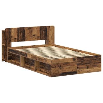 Bettgestell mit Stauraum Altholz 120 x 190 cm Holzwerkstoff
