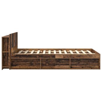 Bettgestell mit Stauraum Altholz 120 x 190 cm Holzwerkstoff