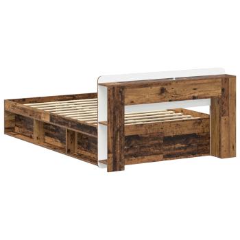 Bettgestell mit Stauraum Altholz 120 x 190 cm Holzwerkstoff