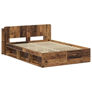 Bettgestell mit Stauraum Altholz 135 x 190 cm Holzwerkstoff