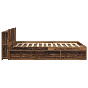 Bettgestell mit Stauraum Altholz 135 x 190 cm Holzwerkstoff