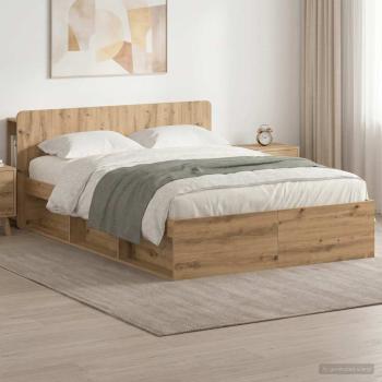 ARDEBO.de - Bettgestell mit Stauraum Artisan-Eiche 140 x 190 cm