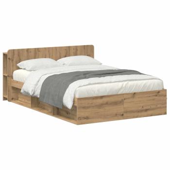 Bettgestell mit Stauraum Artisan-Eiche 140 x 190 cm