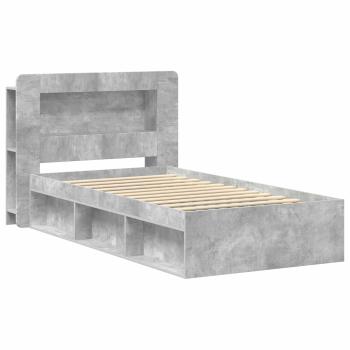 Bettgestell mit Stauraum Betongrau 80 x 200 cm Holzwerkstoff