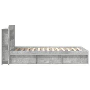Bettgestell mit Stauraum Betongrau 80 x 200 cm Holzwerkstoff