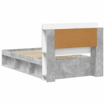 Bettgestell mit Stauraum Betongrau 80 x 200 cm Holzwerkstoff