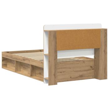 Bettgestell mit Stauraum mit Kopfteil Artisan-Eiche 90 x 190 cm