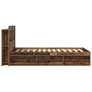 Bettgestell mit Stauraum Altholz 100 x 200 cm Holzwerkstoff