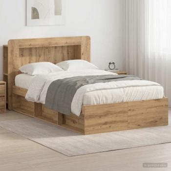 ARDEBO.de - Bettgestell mit Stauraum Artisan-Eiche 120 x 190 cm