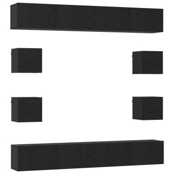 TV-Schrankset 8 Stk. Schwarze Eiche Holzwerkstoff