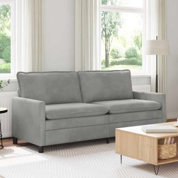 ARDEBO.de - Sofa Hellgrau 196 x 81 x 87,5 cm Samt
