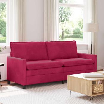 ARDEBO.de - Sofa Weinrot 196 x 81 x 87,5 cm Samt